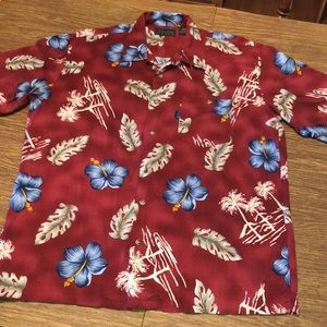 Vintage Scandia Woods Hawaiian Button Down Shirt L